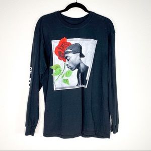 *SOLD* Tupac Black Long Sleeve Graphic Tee Top